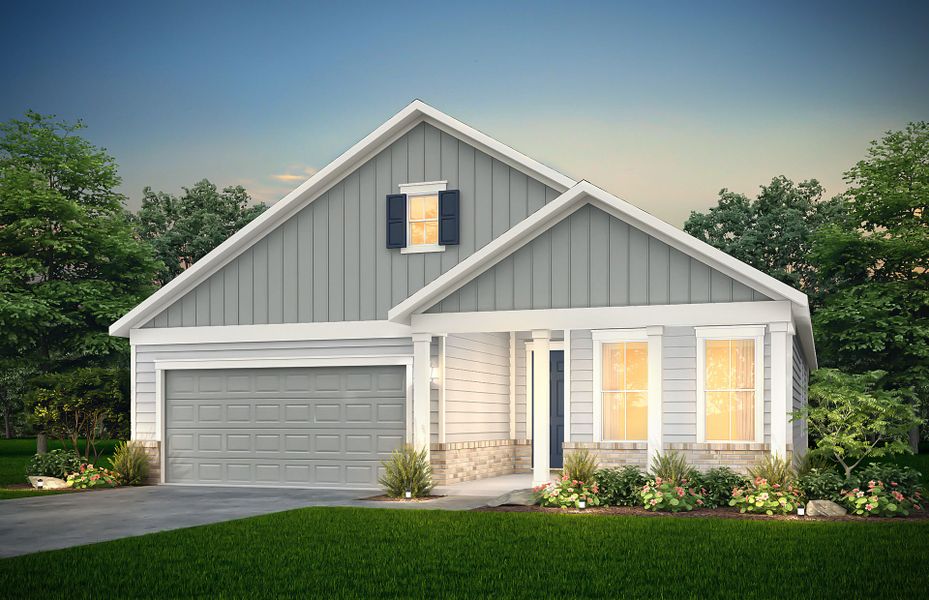 Front exterior of a new home in Del Webb at Lake Oconee, Greensboro, GA, highlighting curb appeal (Image 23).