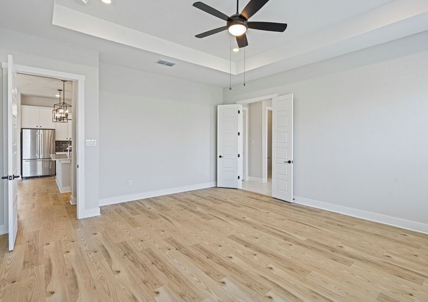 The master bedroom has plenty of room for king-sized furniture. The master bedroom has plenty of room for king-sized furniture.
