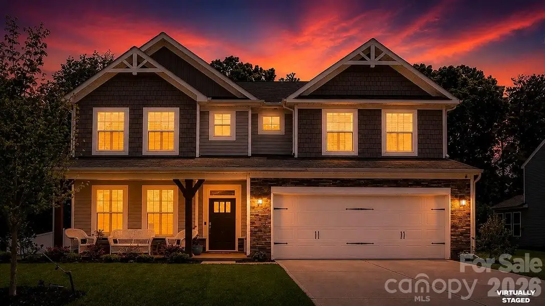 Front exterior of a new home in Winterlake, Gastonia, NC, highlighting curb appeal (Image 22).