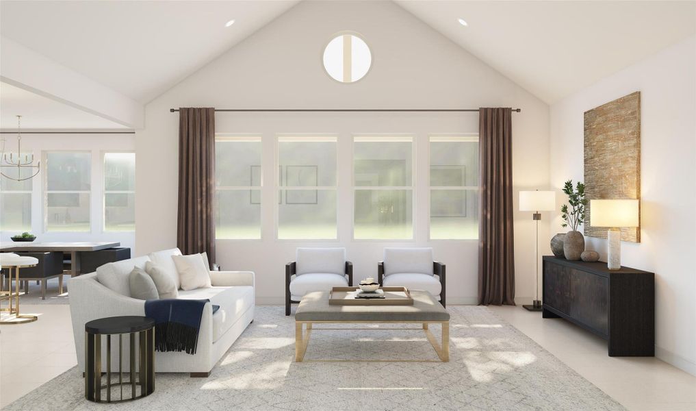 Cozy great room (*Artist rendering used for illustration purposes only.) Cozy great room (*Artist rendering used for illustration purposes only.)