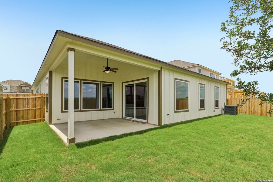 Exterior details and patio area of a home in Weltner Farms 60’s, New Braunfels (Image 3). Exterior details and patio area of a home in Weltner Farms 60’s, New Braunfels (Image 3).