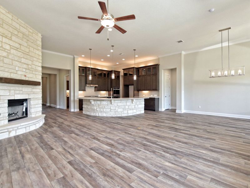 Representative unfurnished interior of a home built from the Siena III by Giddens Homes in Clearwater Ranch, Liberty Hill (Image 224).