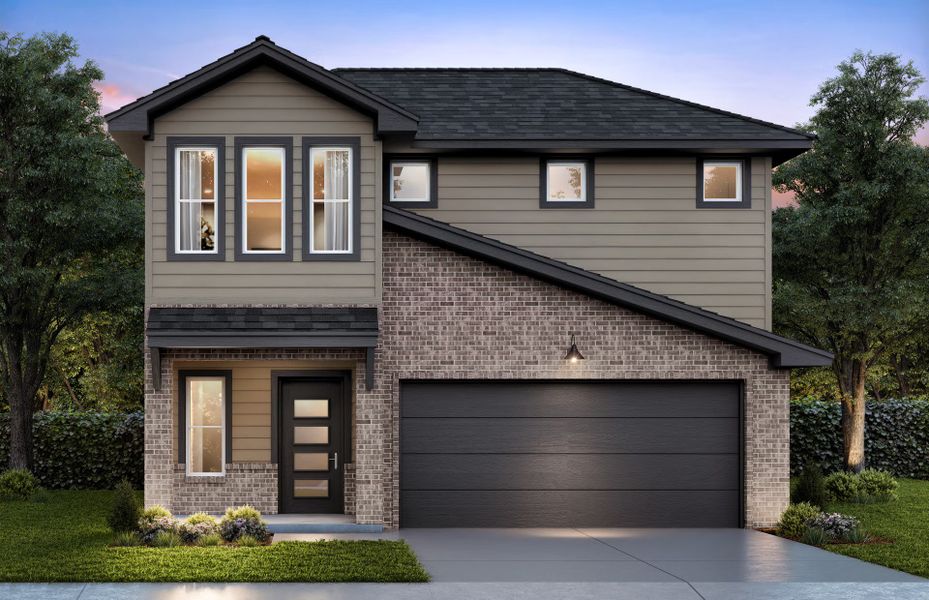 Front exterior of a home in the The Enclave at Spring Branch community, located in Conroe, TX (Image 5).