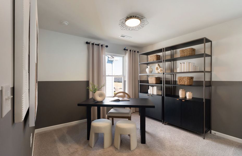 Furnished interior view inside a new home in Highlands of Carter's Station, Columbia (Image 17). Furnished interior view inside a new home in Highlands of Carter's Station, Columbia (Image 17).