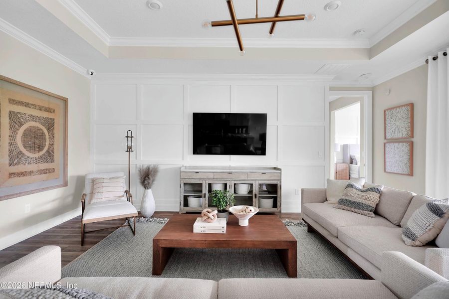 Furnished interior view inside a new home in Del Webb Wildlight, Yulee (Image 12).