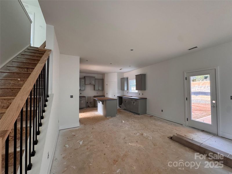 Family room looking into kitchen Family room looking into kitchen