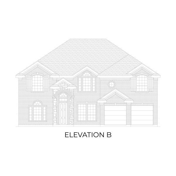 Representative rendering of the exterior for the Hillcrest 2F (w/Media) by First Texas Homes (Image 6).