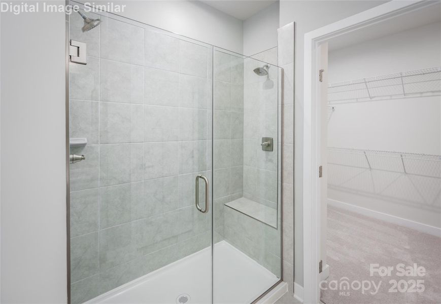 Step up your style with the optional frameless shower door, bringing sleek elegance to your spa-inspired bath. The roomy walk-in closet offers space for clothes, shoes, and more. It’s a flawless fusion of luxury and function—crafted for comfort, designed for you.