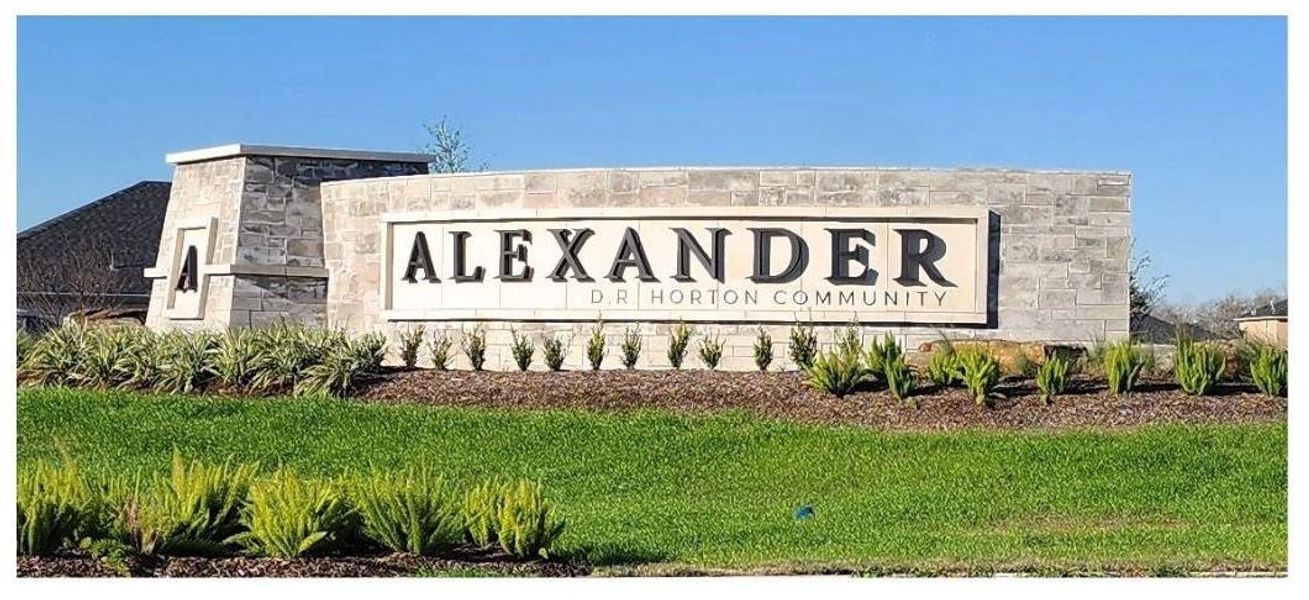 Front exterior of a new home in Alexander, Pearland, TX, highlighting curb appeal (Image 18).