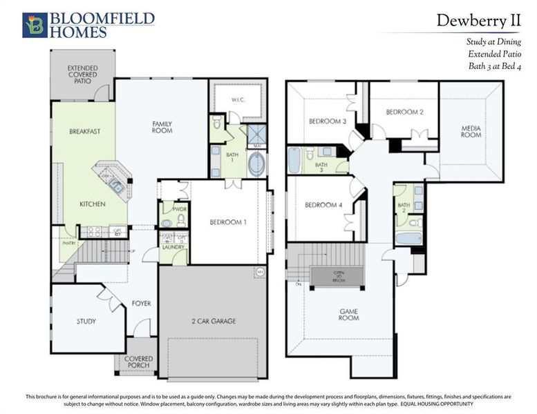 2D floor plan layout of this home in Union Park Classic 55, Little Elm, TX (Image 2).