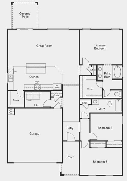 2D floor plan layout for the 1760 by KB Home in Mesquite at Teravalis, Buckeye, AZ (Image 3).