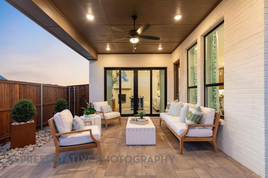 Exterior details and patio area of a home in Lariat: 50ft. lots, Liberty Hill (Image 2).