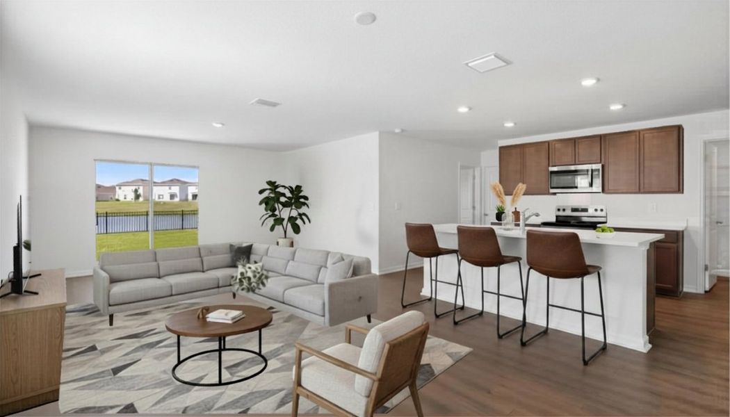 Representative furnished interior of a home built from the Robie Modern by D.R. Horton in Berry Bay, Wimauma (Image 5).