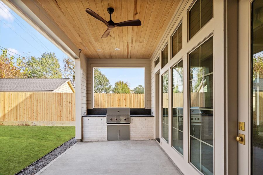 Exterior details and patio area of a home in , Houston (Image 3).