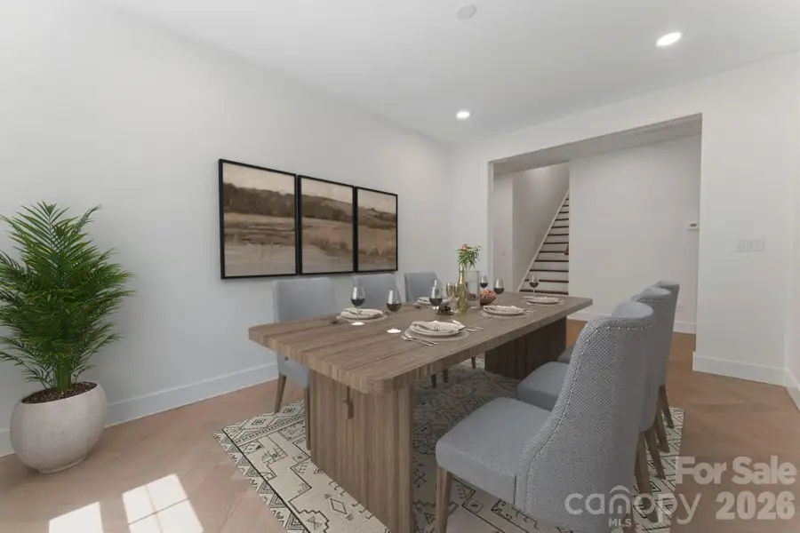 virtually staged dining area