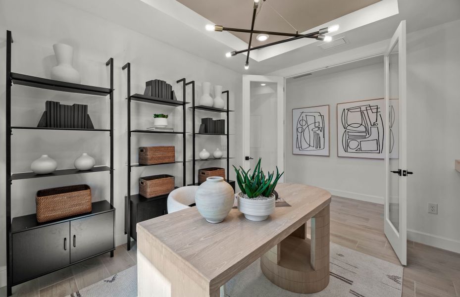 Flex room with French doors