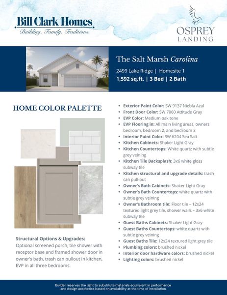 2D floor plan layout of this home in Osprey Landing, Southport, NC (Image 5).