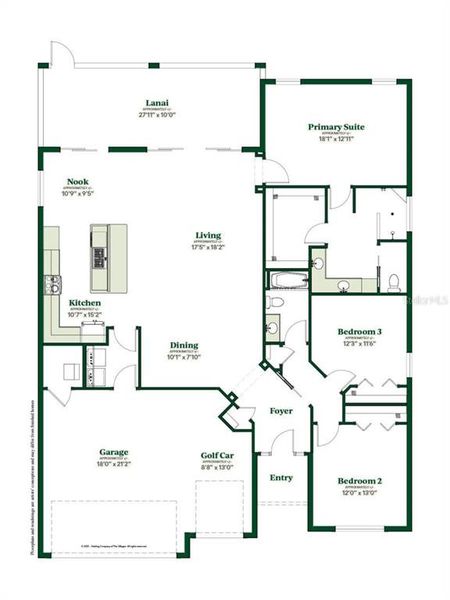 2D floor plan layout of this home in , The Villages, FL (Image 5). 2D floor plan layout of this home in , The Villages, FL (Image 5).