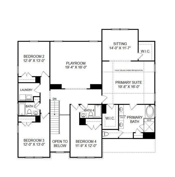 2D floor plan layout of this home in Parkers Summit, Greer, SC (Image 4).