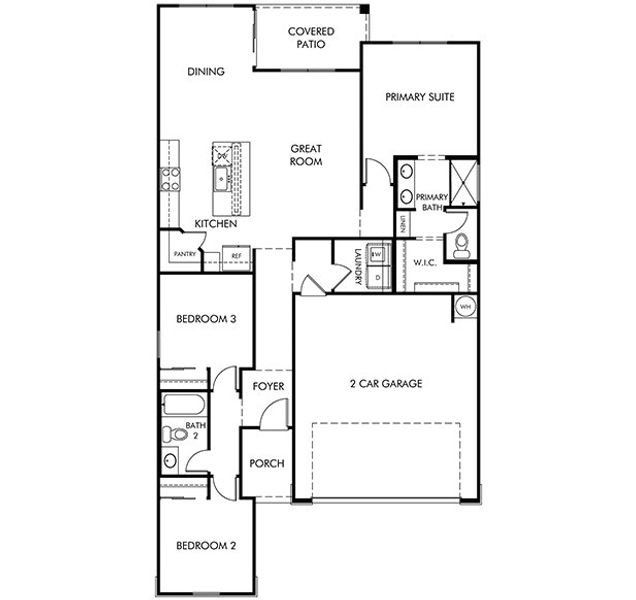 2D floor plan layout for the Holly by Meritage Homes in Mountain View Estates Reserve Series, Buckeye, AZ (Image 3). 2D floor plan layout for the Holly by Meritage Homes in Mountain View Estates Reserve Series, Buckeye, AZ (Image 3).
