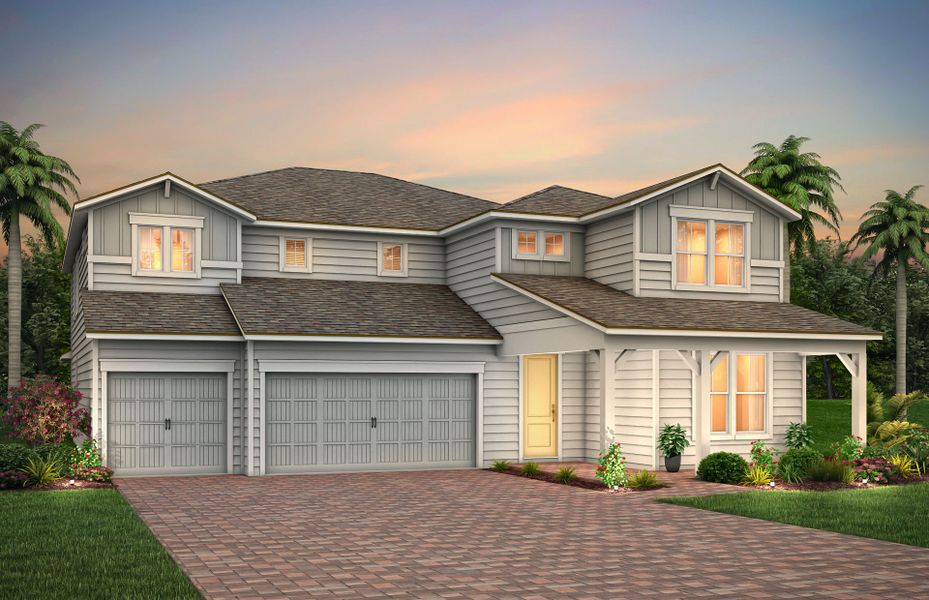 Representative exterior photo of a completed home built from the Roseland by Pulte Homes in The Preserve at Bannon Lakes, St. Augustine, FL (Image 28).
