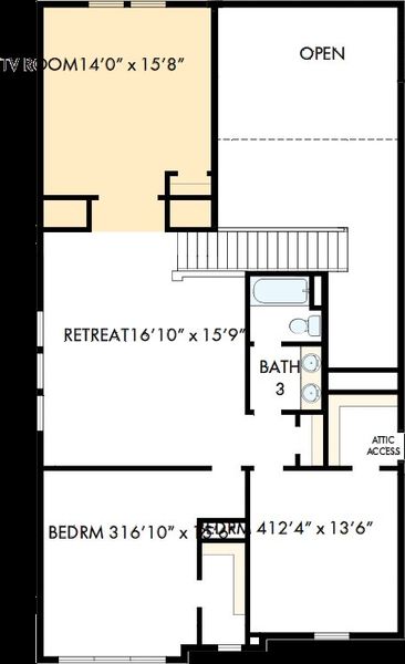 2D floor plan layout of this home in Meridiana - Ascent Collection, Manvel, TX (Image 6).