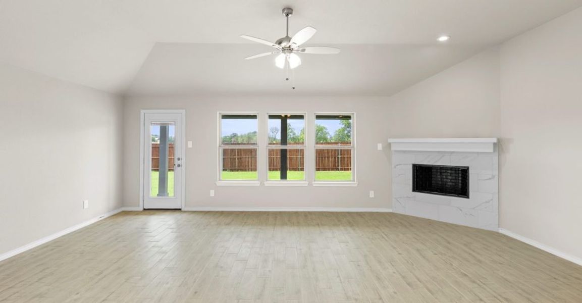 Representative exterior photo of a completed home built from the Lincoln by Impression Homes in Keeneland, Aubrey, TX (Image 10). Representative exterior photo of a completed home built from the Lincoln by Impression Homes in Keeneland, Aubrey, TX (Image 10).