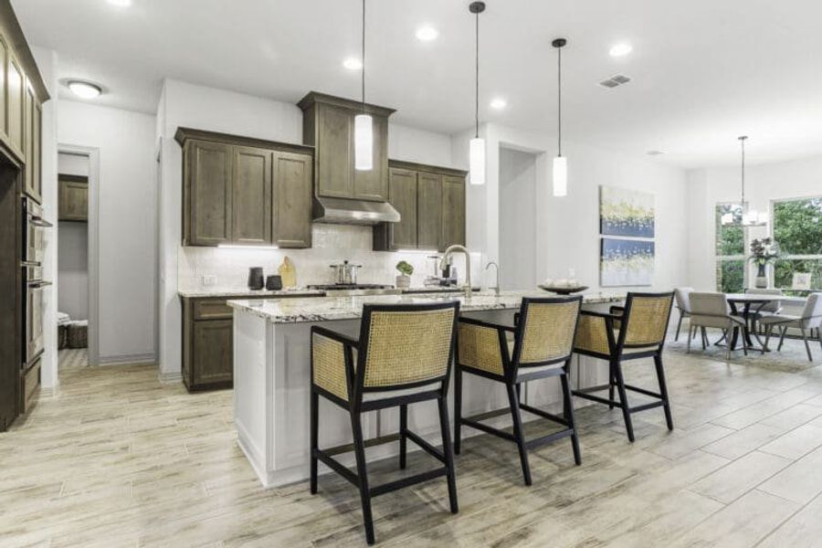 Gourmet kitchen in Ashlyn home at Belle Oaks, Bulverde TX