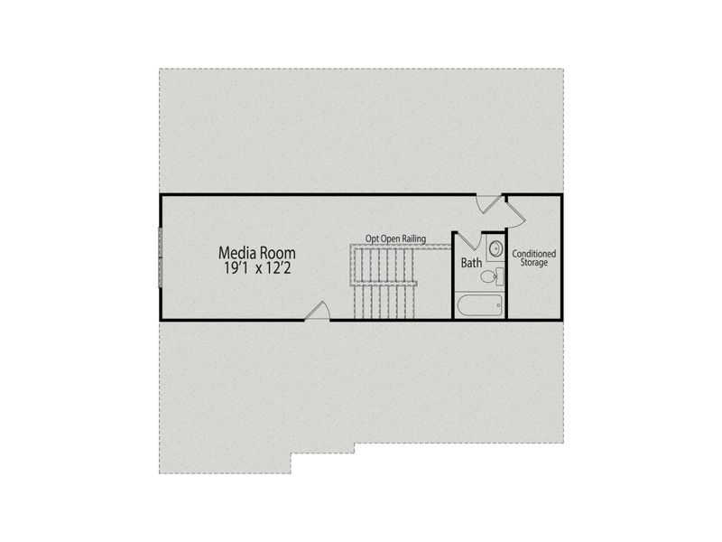 2D floor plan layout for the The Hickory II A by Davidson Homes LLC in Wellers Knoll, Lillington, NC (Image 5).