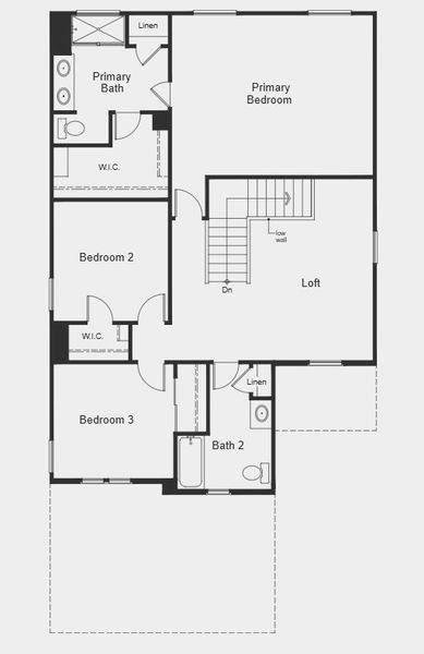 2D floor plan layout for the 2212 Modeled by KB Home in Mandarina Reserve, Marana, AZ (Image 3).