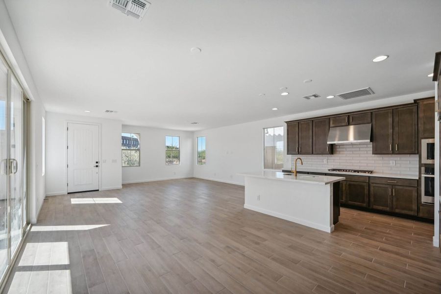Great room and kitchen