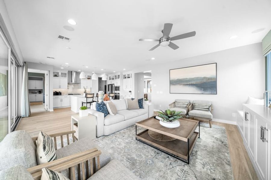 Representative furnished interior of a home built from the Sedona by Taylor Morrison in Ovation at Meridian 55+, Queen Creek (Image 9). Representative furnished interior of a home built from the Sedona by Taylor Morrison in Ovation at Meridian 55+, Queen Creek (Image 9).