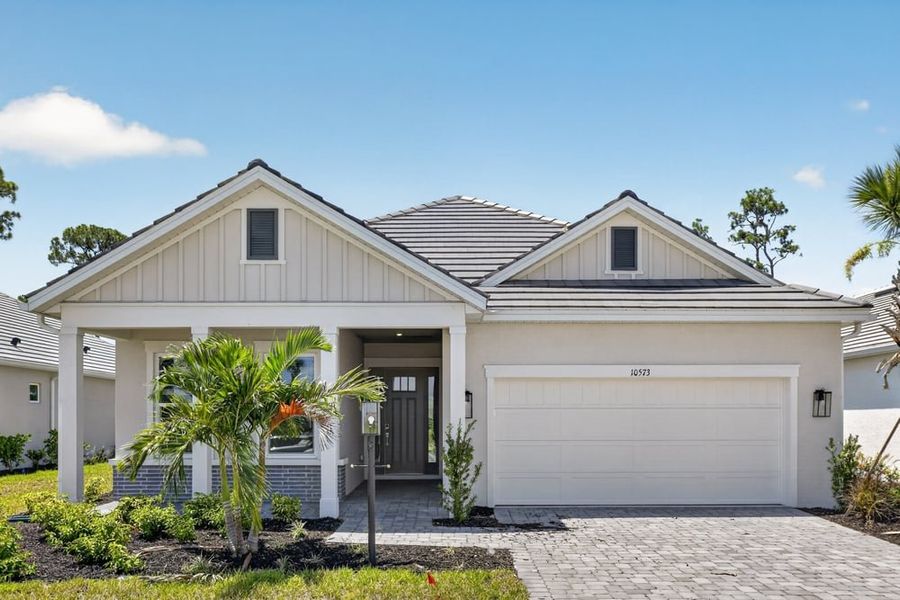 Representative exterior photo of a completed home built from the Sereno by Taylor Morrison in Skye Ranch Community Group Page, Sarasota, FL (Image 2). Representative exterior photo of a completed home built from the Sereno by Taylor Morrison in Skye Ranch Community Group Page, Sarasota, FL (Image 2).