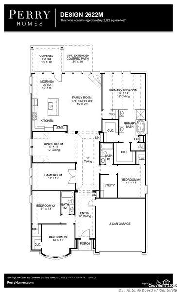 2D floor plan layout of this home in Hidden Canyon 55', San Antonio, TX (Image 4).