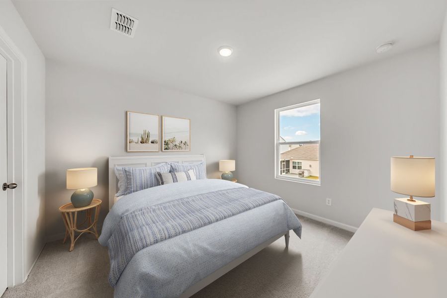 Comfortable additional bedroom with a spacious walk-in closet. Comfortable additional bedroom with a spacious walk-in closet.