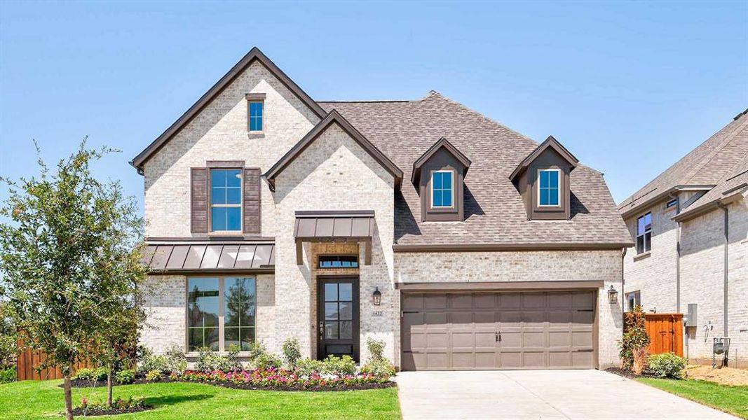 Front exterior of a new home in Mosaic 50', Celina, TX, highlighting curb appeal (Image 20). Front exterior of a new home in Mosaic 50', Celina, TX, highlighting curb appeal (Image 20).