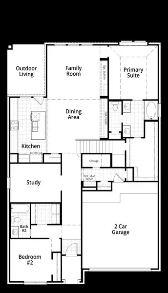 2D floor plan layout of this home in Easton Park, Austin, TX (Image 4).