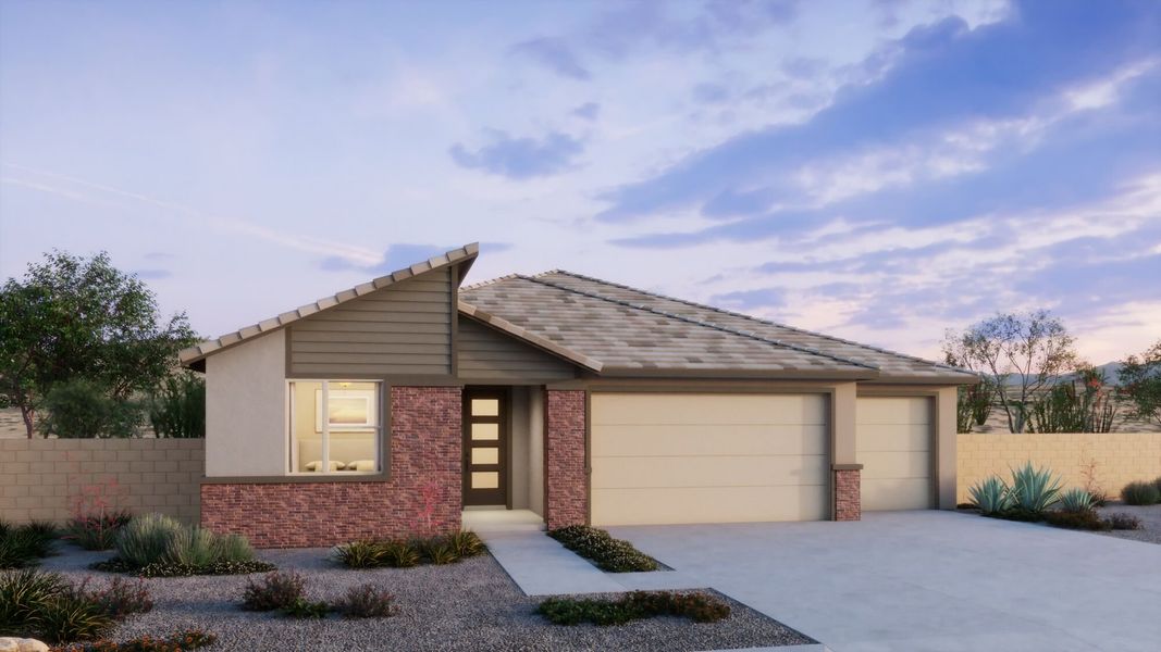 Representative exterior photo of a completed home built from the Blush by Mattamy Homes in Montelena, Marana, AZ (Image 2).