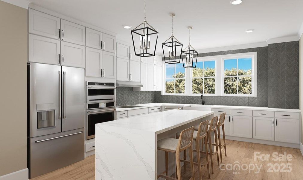 Kitchen outfitted with quartz countertops and large bright windows. *Virtual Renderings | Actual Finishes and Structural Selections May Vary. Kitchen outfitted with quartz countertops and large bright windows. *Virtual Renderings | Actual Finishes and Structural Selections May Vary.