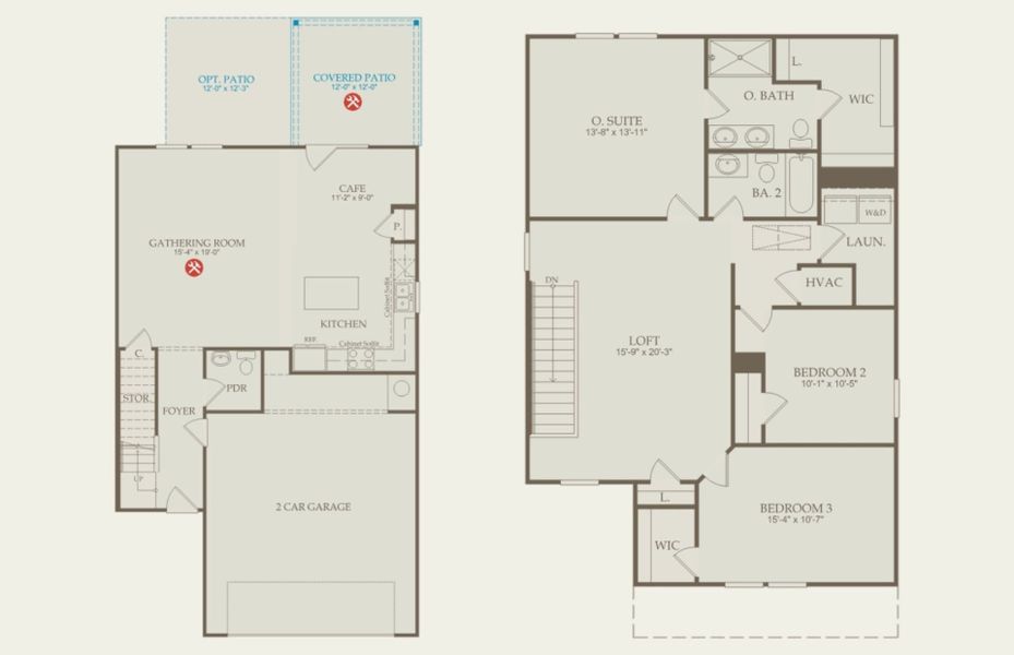 2D floor plan layout of this home in Grand Arbor, Blythewood, SC (Image 5).