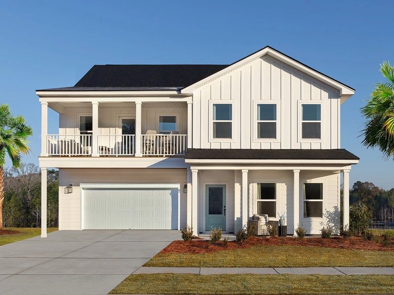 Representative exterior photo of a completed home built from the Jefferson by Ashton Woods in Tea Farm, Ravenel, SC (Image 20).