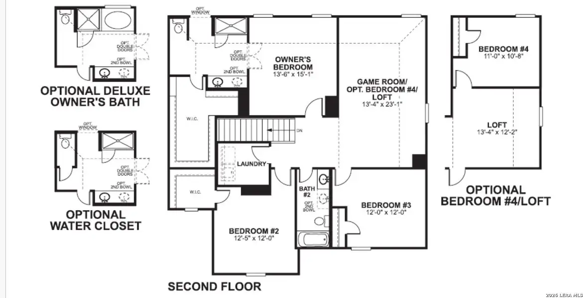 2D floor plan layout of this home in Cinco Lakes, San Antonio, TX (Image 4).