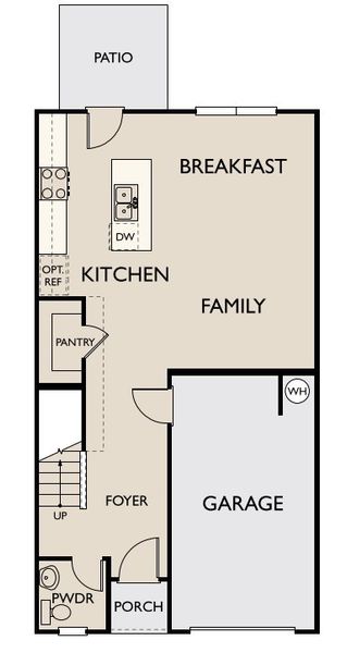 2D floor plan layout of this home in Towns at The Point, Rolesville, NC (Image 3).