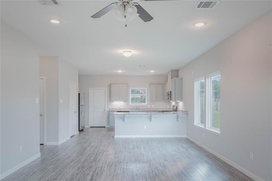 Living room to kitchen