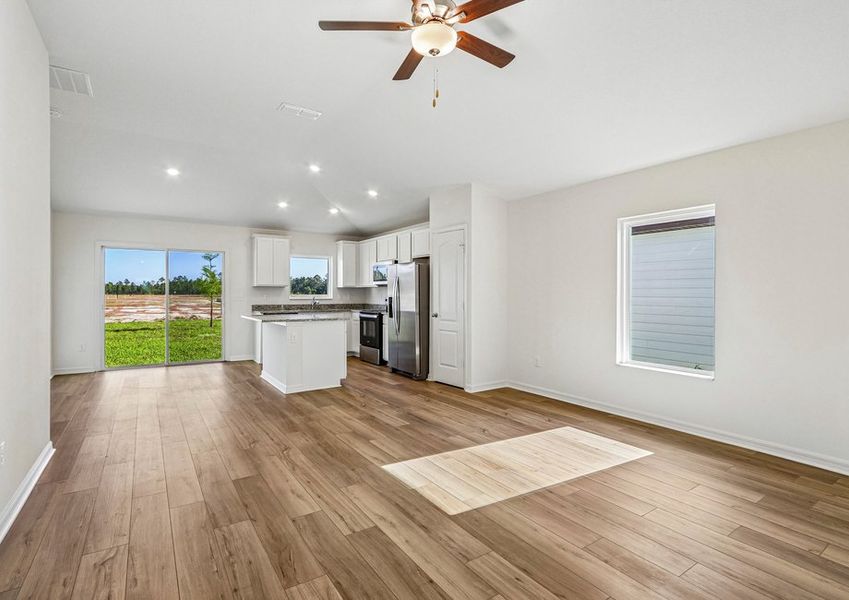 Move freely within the open entertainment space