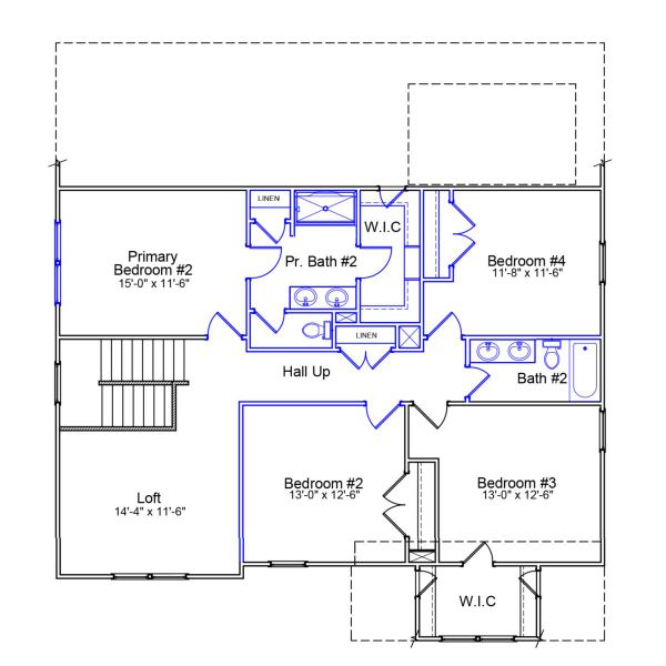 2D floor plan layout of this home in Fieldstone, Lexington, NC (Image 3).
