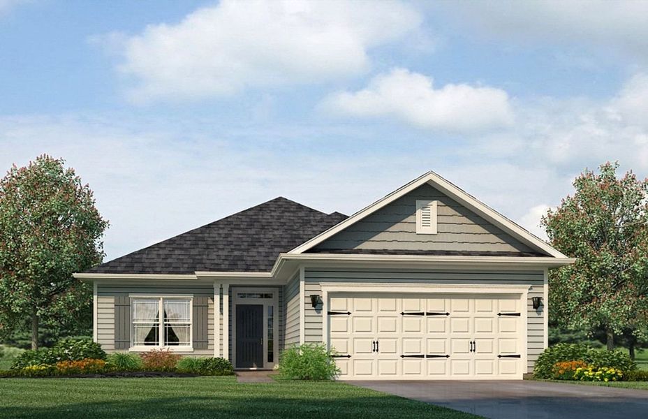 Representative exterior photo of a completed home built from the 1434 by Adams Homes in The Grove at Ballard Park, Jacksonville, NC (Image 15).