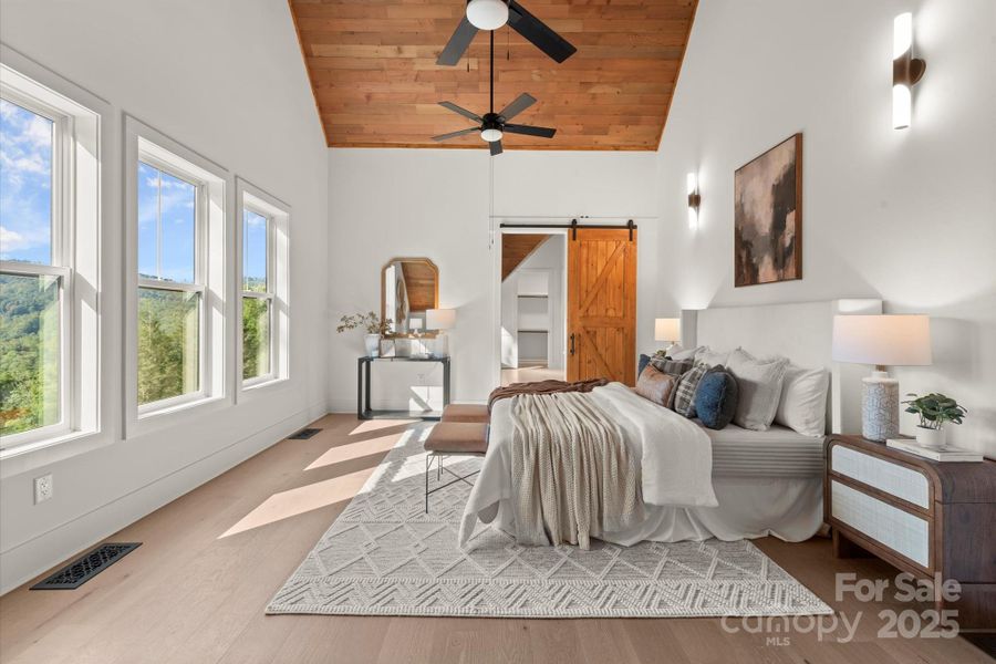 Furnished interior view inside a new home in , Cashiers (Image 40).