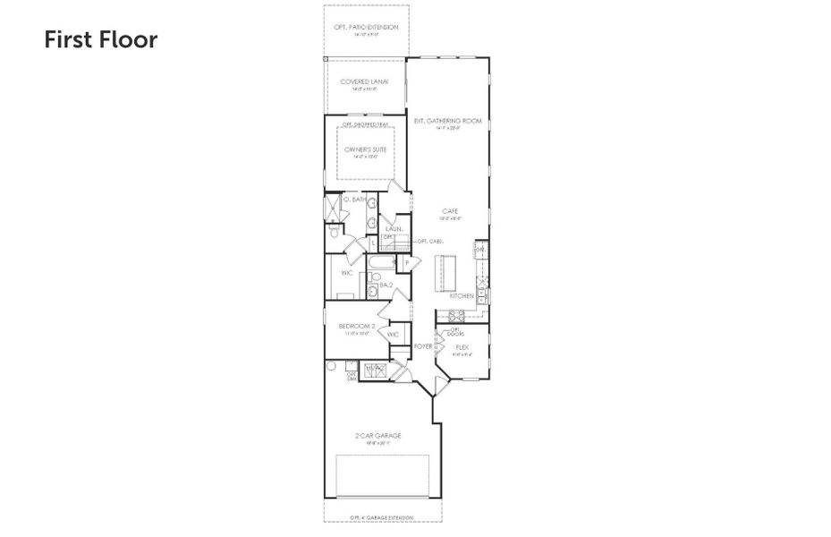 2D floor plan layout for the Contour by Del Webb in Del Webb Southern Oaks, Newnan, GA (Image 5).