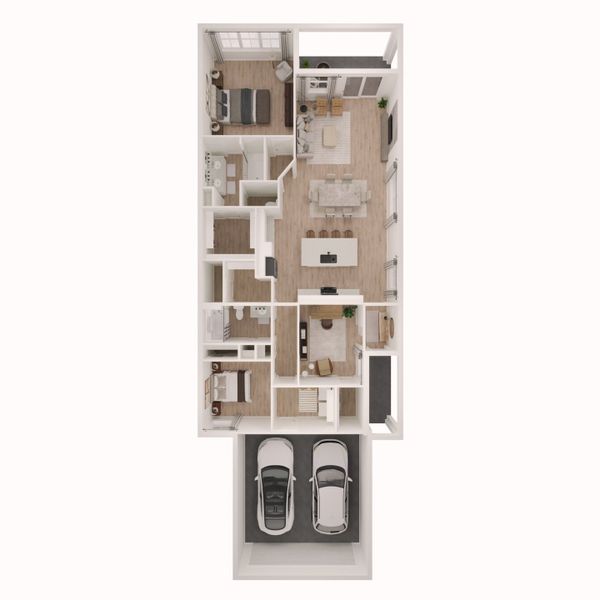 2D floor plan layout for the Spring Lake IV by K. Hovnanian® Homes in K. Hovnanian's® Four Seasons at Wylder, Port St. Lucie, FL (Image 4).